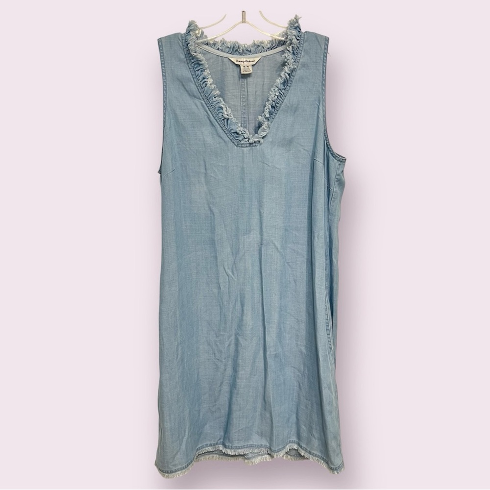 Tommy Bahama Chambray Ruffle Sleeveless Dress